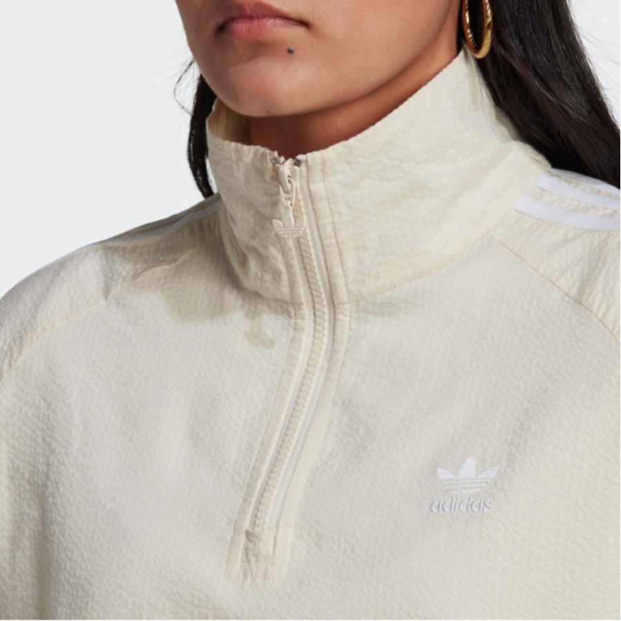 adidas Оригинальная куртка с капюшоном и карманом-кенгуру из поплина Hz Tt Brand Logo Print Женская куртка Off-White HL9311