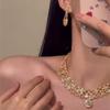 Комплект украшений из сияющего кристалла, изысканное ожерелье, серьги, комплект украшений в виде цепочки с когтями для женщин