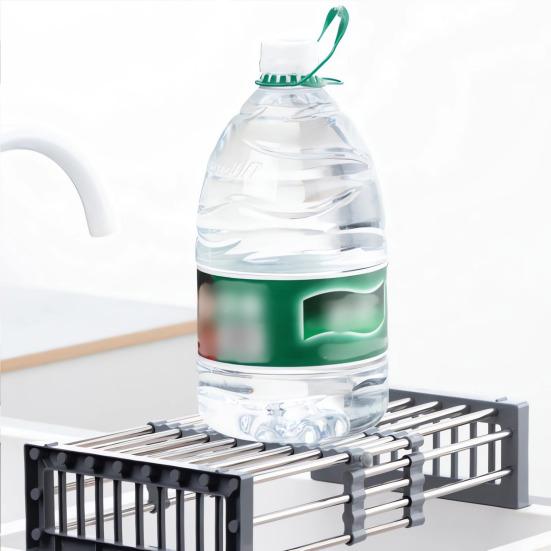 Drain Rack Adjustable Retractable Dish Drying Basket Space Saving Kitchen Sink Organizer