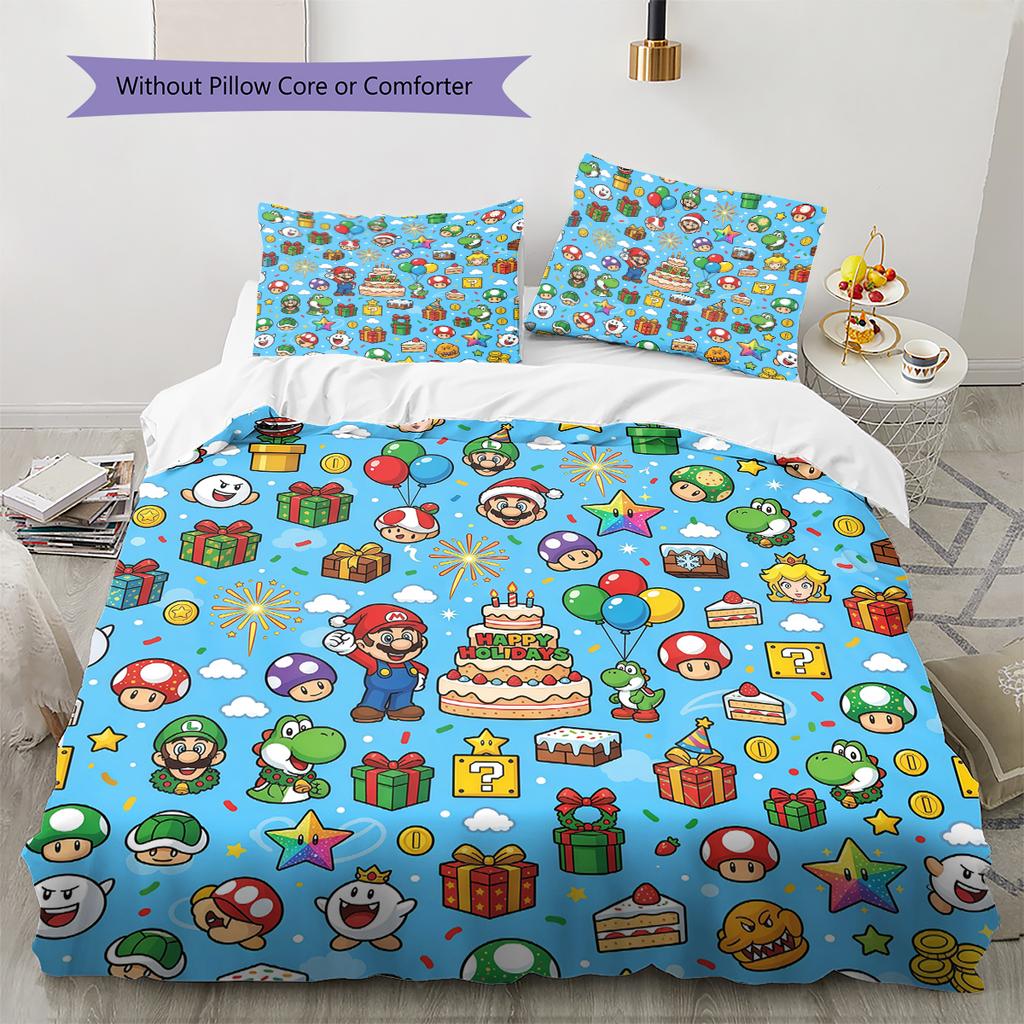 Super Mario Cute Soft and Comfortable Duvet Cover,Children's Bedding Set Gift,Extra Large Size, Various Sizes Available -HYQ91