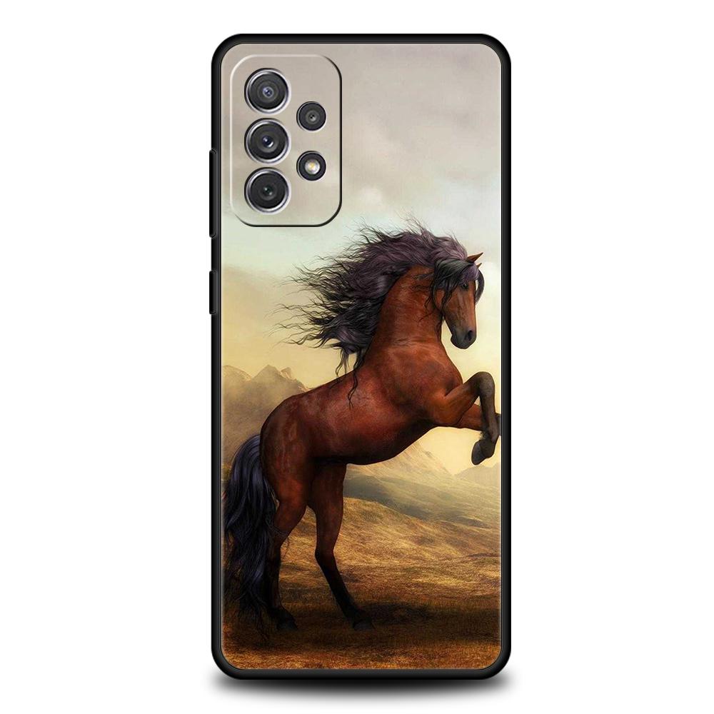 Силиконовый чехол с изображением лошади для Samsung Galaxy A32 A52 A13 A22 A72 A51 A71 A41 A11 A31 A21S 5G Роскошный чехол-бампер для телефона Funda Сумка