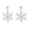 Pearl Snowflake Earrings Rhinestone Xmas Dangle Earrings Fashion Christmas Stud Earrings  Girls