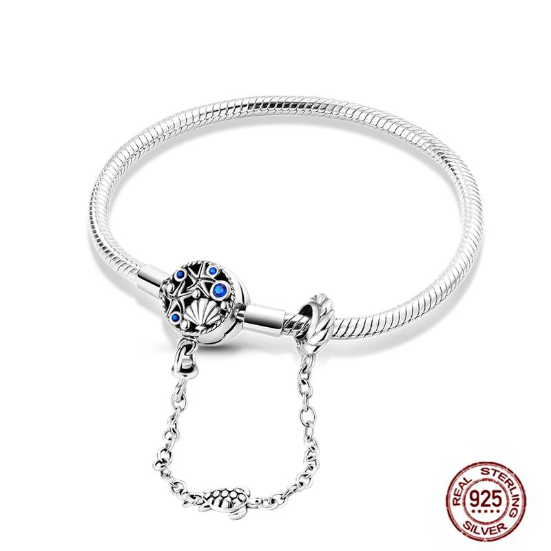 17-20CM Star Moon Bracelet 925 Copper Pink Heart Clover Charms Snake Chain Luminous Bracelet For Women DIY Birthday Zircon Gift