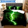 3PCS Green Shield Emblem Design Printed Soft Bedding Set,Including 1pc Duvet Cover And 2pcs Pillowcases Perfect for Bedroom, Dormitory, Fan gift