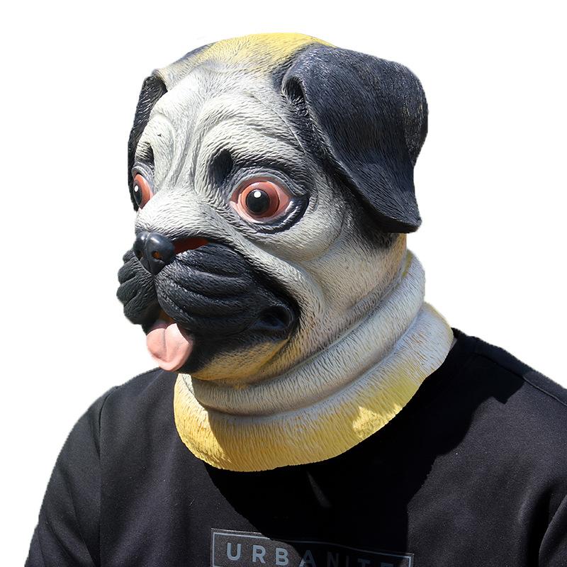 Halloween Animal Mask partymask Pug head mask, Shar-Pei dog head costume, cosplay party prop