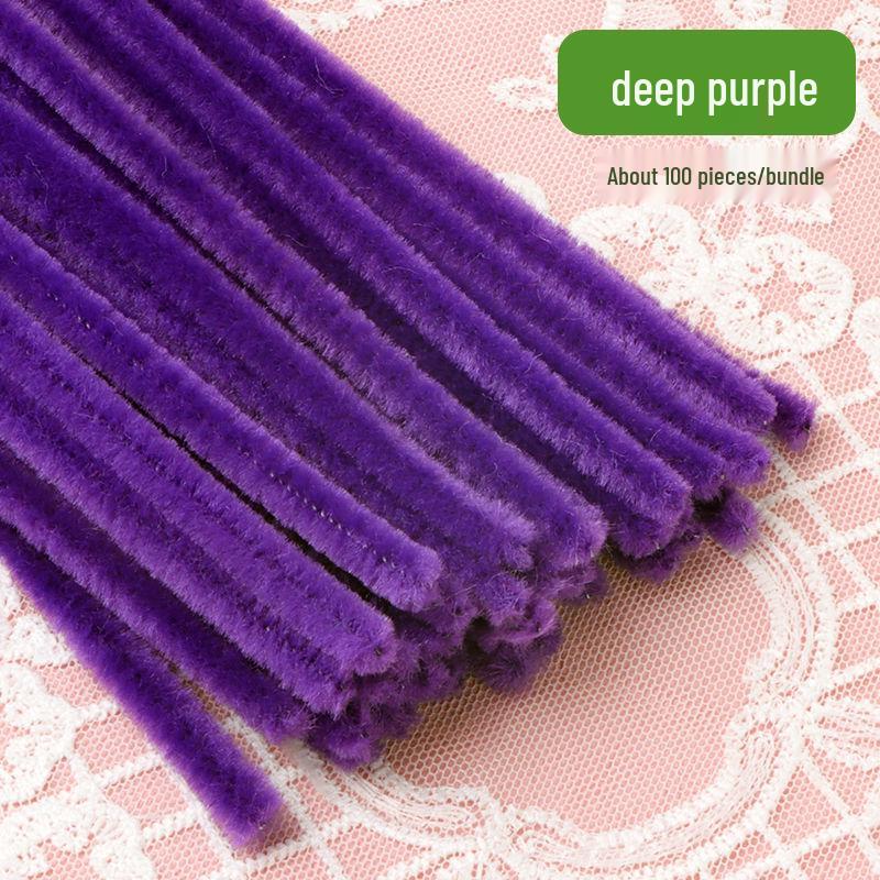 Thickened White Chenille Pipe Cleaners - Mixed Colors for DIY Bouquet Crafts