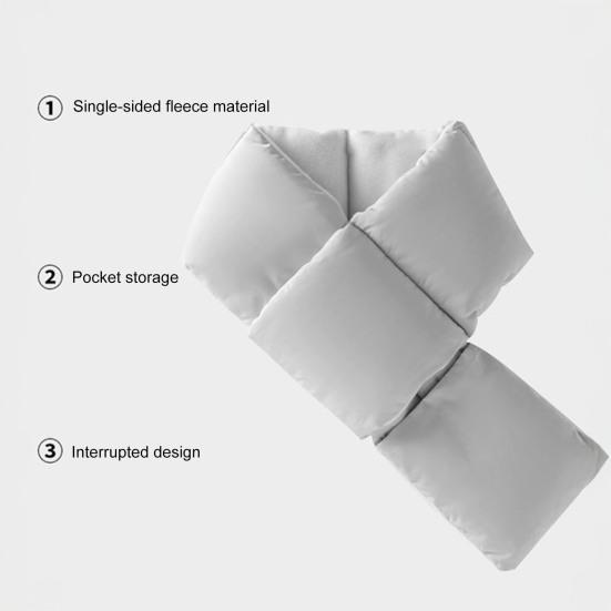 Winter Warm Scarf Solid Color Thickened High-Density Windproof Fabric Wrap Design Women Down Scarf Daily Outdoor Use
