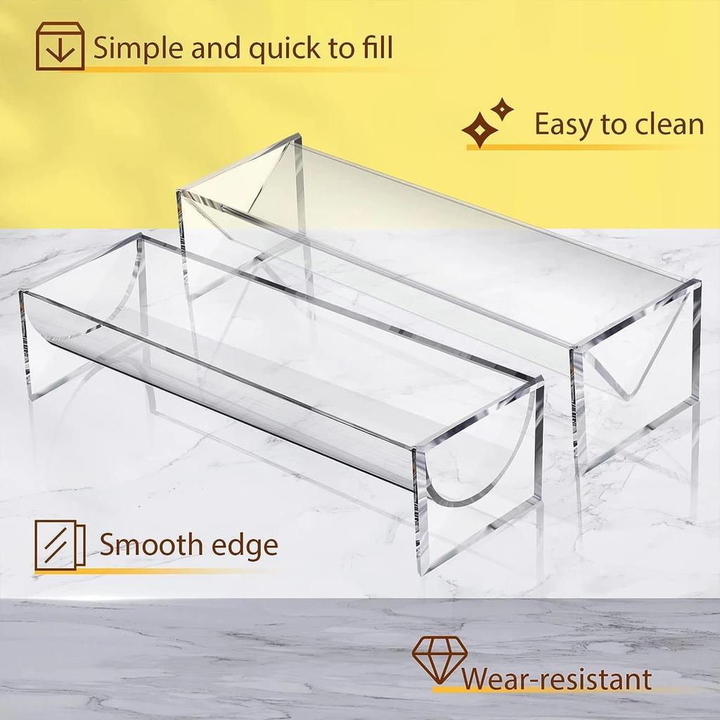 Акриловый прозрачный поднос для крекеров, прямоугольный держатель для крекеров, поднос для печенья, подставки для демонстрации еды, поднос для закусок на вечеринку