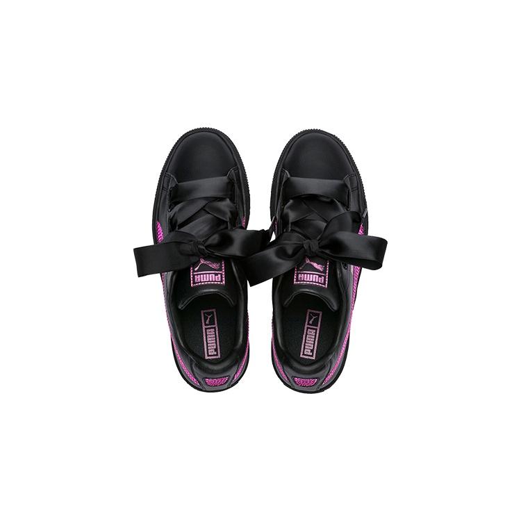 PUMA Basket Heart Bling K Shoes Black/Purple Kids' 366847-01