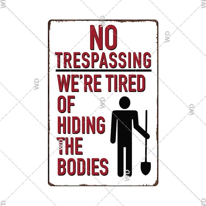 Tin Sign No Parking Slow Down Caution Warning Do Not Pass Metal Vintage Plaque Retro Metal Plate Traffic Yard Street Wall Decor