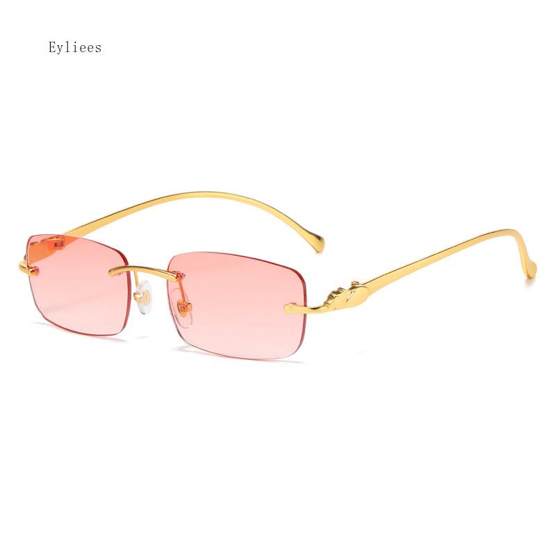 Солнцезащитные очки Мужские Дизайнерские Модные Безободковые Солнцезащитные очки Оттенки Линзы с огранкой «бриллиант» Женские Безободковые Металлические Очки для глаз Gafas