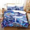 New Anime Game Yelan Genshin Impact Bedding Set Cartoon Anime Three-piece Set Adult Kid Bedroom Duvet Cover Sets 3D Kawaii Girls