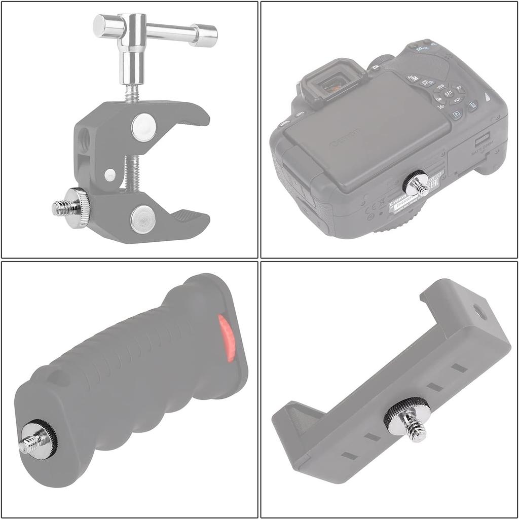 Metal 1/4 Inch Double Male Adapter Screw 1/4" Male To 1/4" Male Threaded Supports Tripod Stand Action Camera Accessories