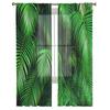 Зеленые листья, тропические джунгли, растения, Тюль, прозрачные оконные шторы для гостиной, спальни, современная вуаль, занавески из органзы, шторы