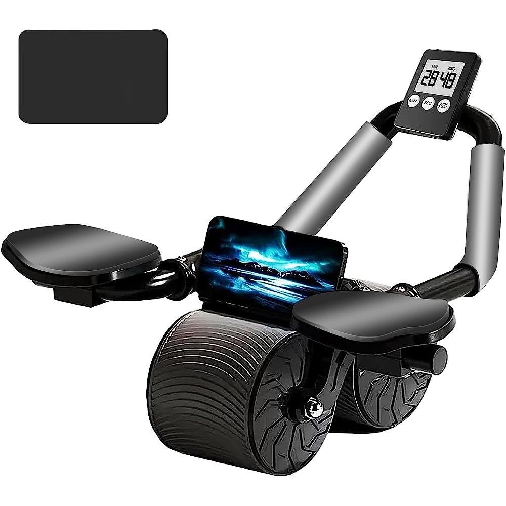 Автоматический ролик для упражнений на пресс для пресса с отскоком, опорой для локтей и таймером, оборудование для упражнений с роликом для пресса