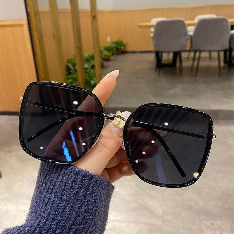 Sunglasses women's summer new trend retro high-end sunglasses UV protection big face thin