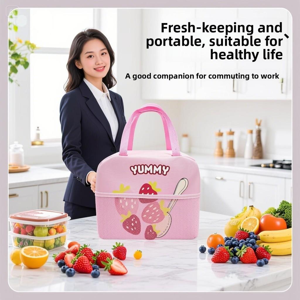 Узор Астронавт Клубника Мультяшный Водонепроницаемый Портативный Изотермический Ланч-бокс