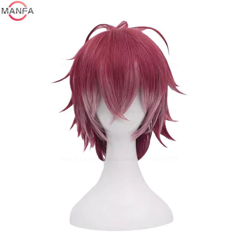 Anime Sakamaki Ayato Dark Red mix Short Cosplay Wig Heat Resistant Synthetic Hair Wigs + Wig Cap