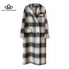 Plaid Cashmere Woolen Coat Korean Style Gentle Woolen Coat Women's Mid-length Autumn Winter New Woolen Coat