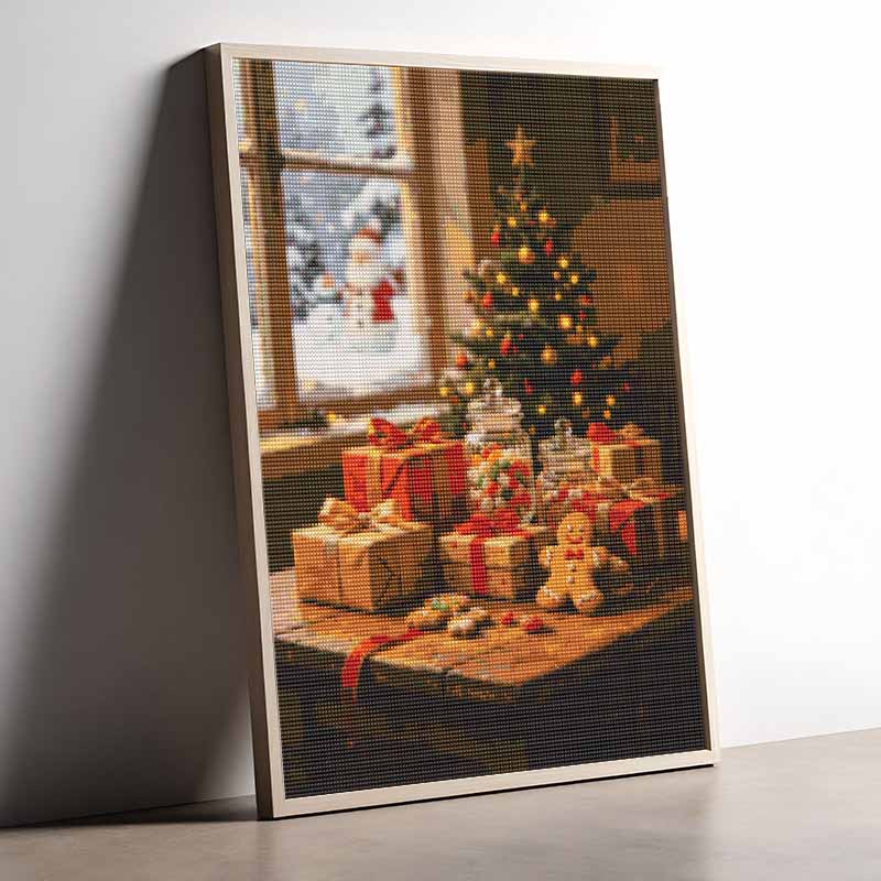 DIY Diamond Painting Kit Christmas Tree 5D Full Drill Canvas Art Holiday Decor Relaxing Stress Relief Craft for Adults and Beginners