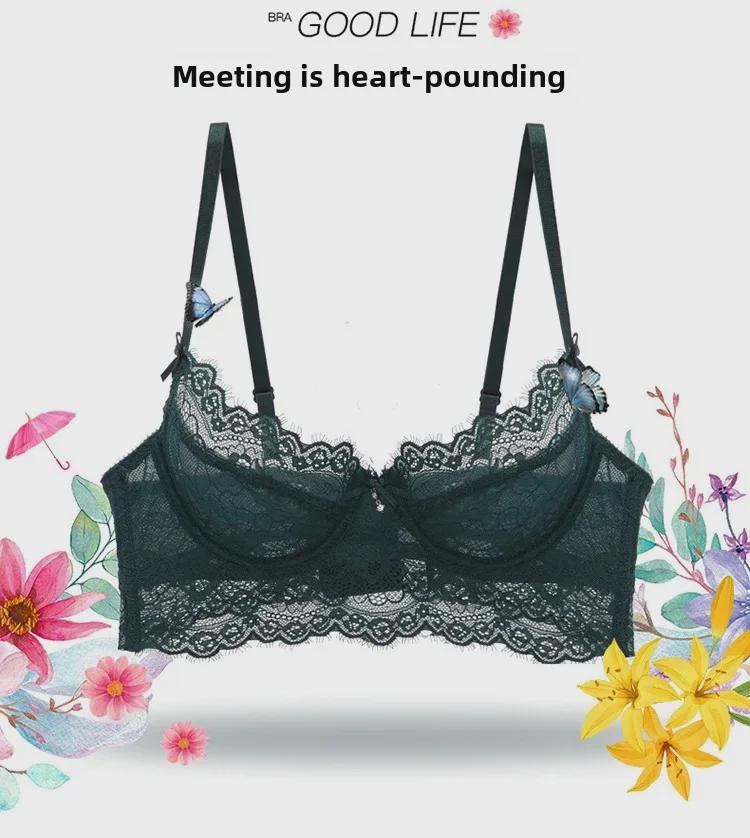 Женский сексуальный кружевной комплект бюстгальтера: Большой размер с поддержкой для большой груди, подчеркивающий силуэт, тонкий удобный дизайн.