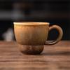 Ceramic latte cup coarse pottery breakfast cup office mug embossed fancy latte coffee cup
