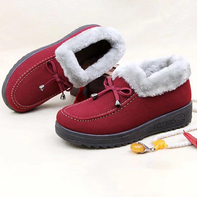 Женские зимние теплые зимние ботинки, модные кашемировые повседневные хлопковые туфли, нескользящие кроссовки