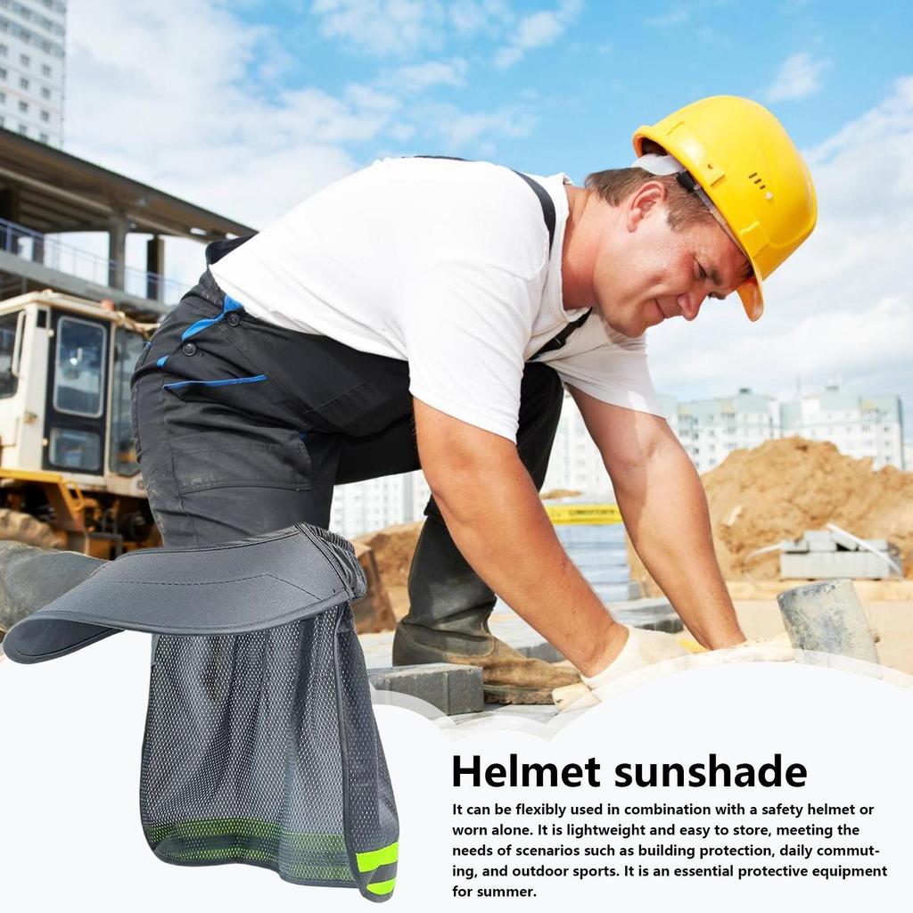 Summer Sun Shade Safety Hard Hat Neck Shield Helmet Sun Shade Reflective Stripe Cap Cover for Construction Worker