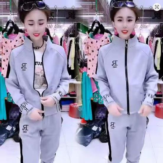 Женский спортивный костюм Осень Весна Повседневная мода Корейский приталенный плащ Свитер с длинным рукавом + Брюки Комплект из двух предметов для женщин