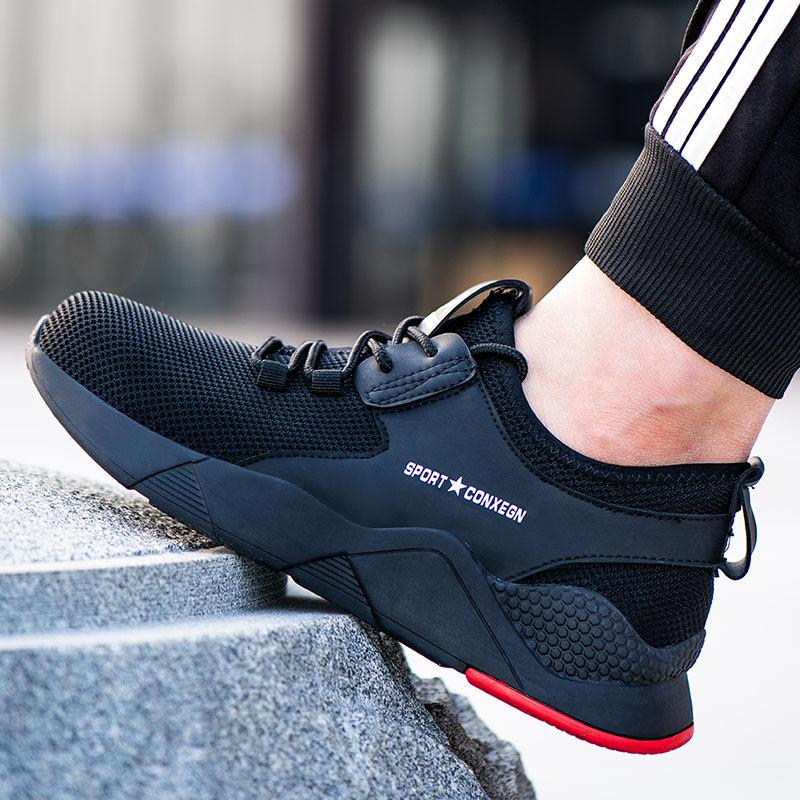 Обувь для страхования труда, мужская, противоударная и противопрокольная, со стальным мешком на голове, дышащая, модная, легкая, защитная рабочая обувь