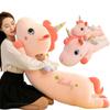 70-110cm Cartoon Magic Giant Strip Unicorn Plush Doll Pillow Pink Lying Unicorn Fur Toy Home Decor Christmas Gift for Girls