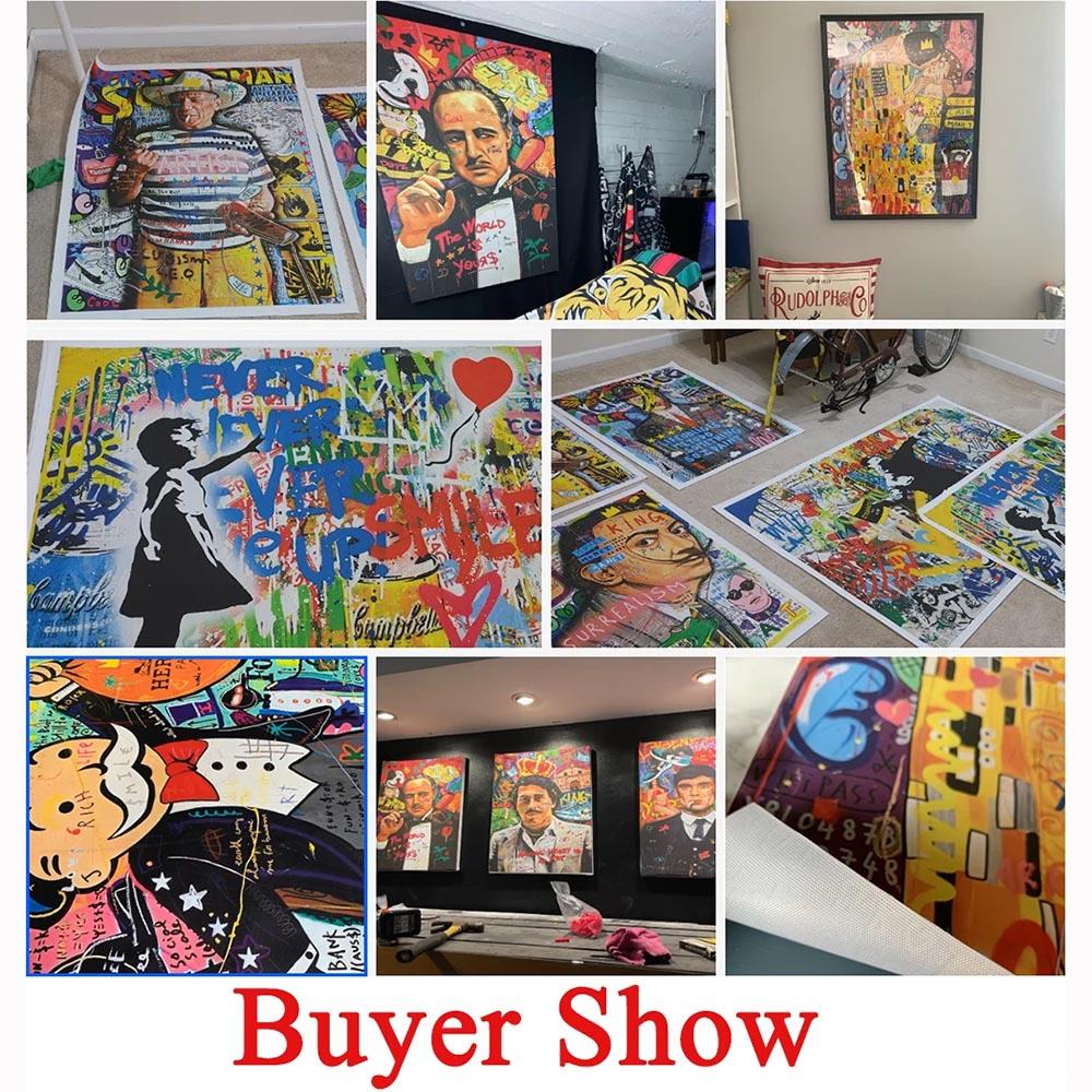 Осенний пейзаж Холст Плакат Желтые листья Осенний вид Настенная живопись Печать тыквы Картина на Хэллоуин Гостиная Домашний декор