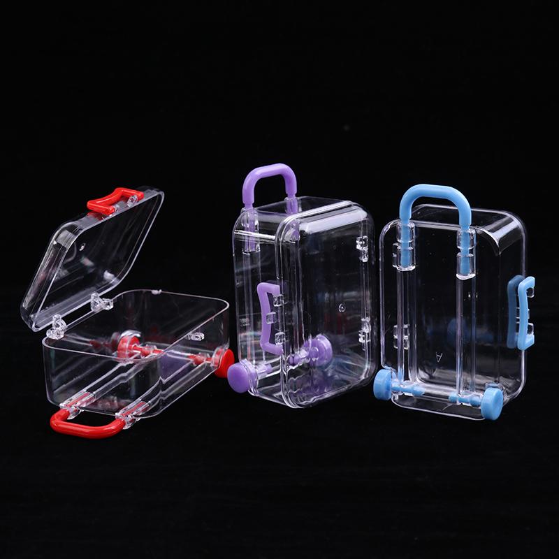 1Pc 5*7Cm Candy Box Dollhouse Mini Suitcase Trolley Luggage Handbag Model Decor