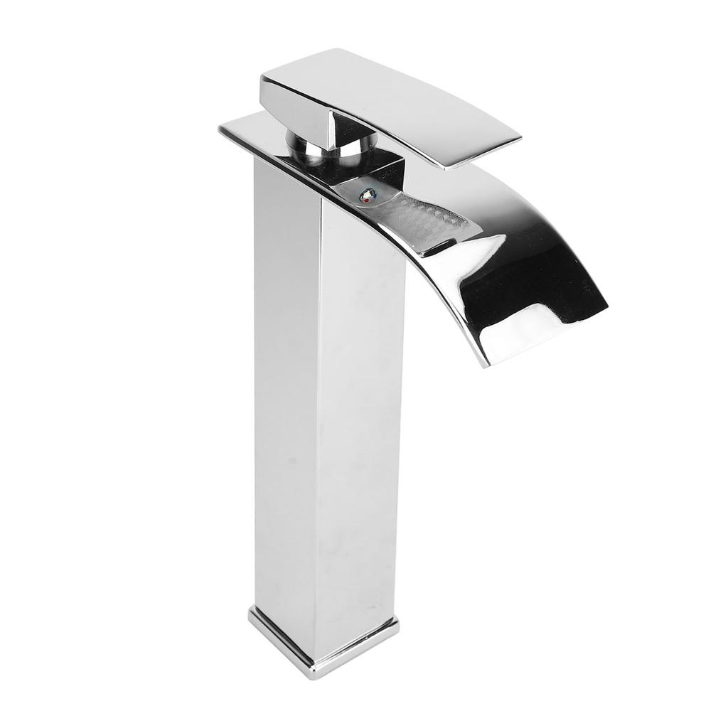 Waterfall Bathroom Faucet 304 Stainless Steel Hot and Cold Single Handle Sink Faucet Vanity Sink