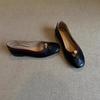 Retro camellia one-pedal Mary Jane women's shoes new round head shallow mouth single shoes wear commuter small leather shoes
