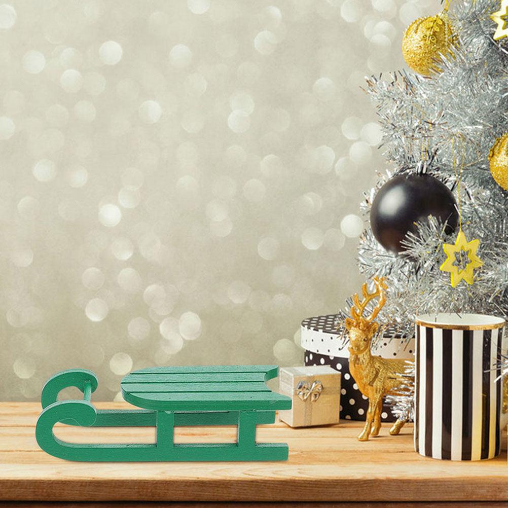 Wooden Sleigh Adornment Elegant Desktop Decor Christmas Holiday Tabletop Decoration Xmas Photo Prop Christmas Sleigh Decor