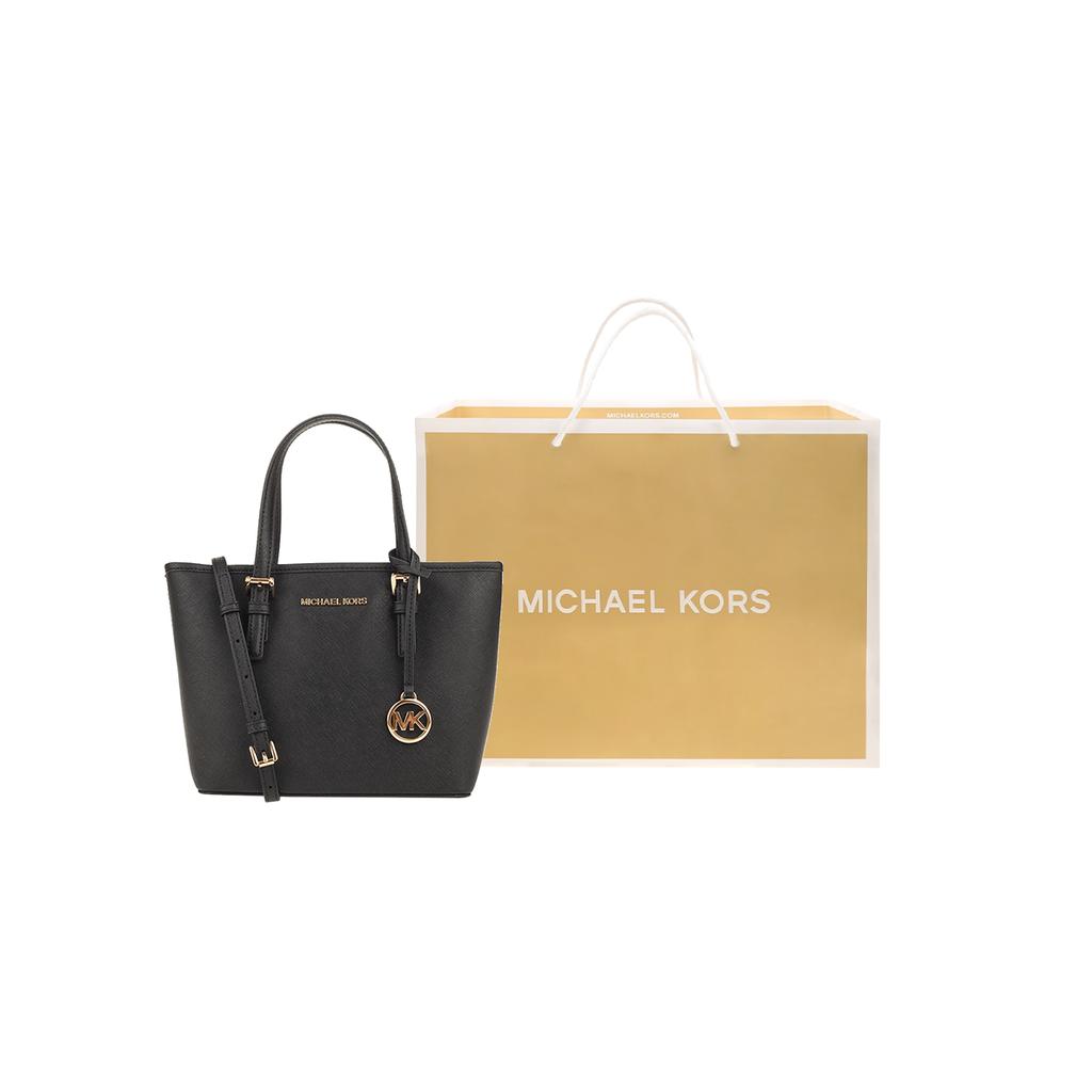 Michael Kors Jet Set Минималистичная Однотонная Кожаная Сумка-тоут с Логотипом Женская тоут Черная 35T9GTVT0L-BLACK