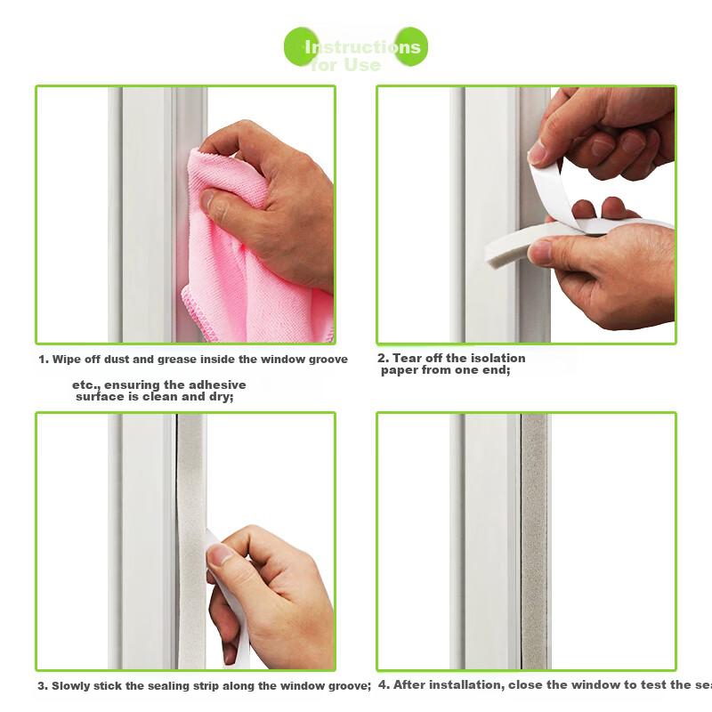 Caihong Self-Adhesive Gray Sponge Sealing Strip Soundproofing Door and Window Frame Noise Reduction Foam Strip for Bedroom and Wardrobe