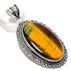 Тигровый глаз Ручная работа 925 Стерлинговое серебро Ювелирная подвеска 2,76" c8k24