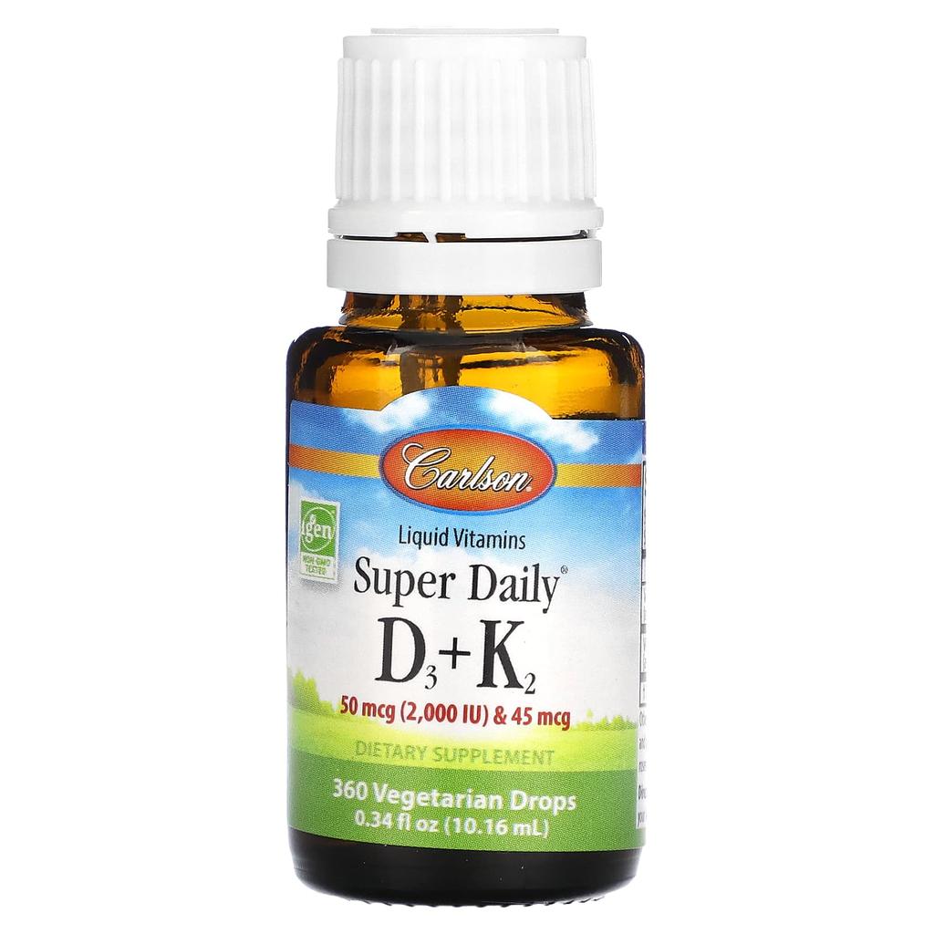 Carlson Super Daily® D3 + K2, 10,16 мл(0,34 жидких унций)