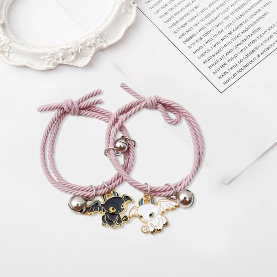 2 шт. женский браслет резинка для волос двойного назначения колокольчик магнитный мультяшный кулон декор высокоэластичный двойной слой противоскользящее кольцо для волос женская повязка для волос конский хвост