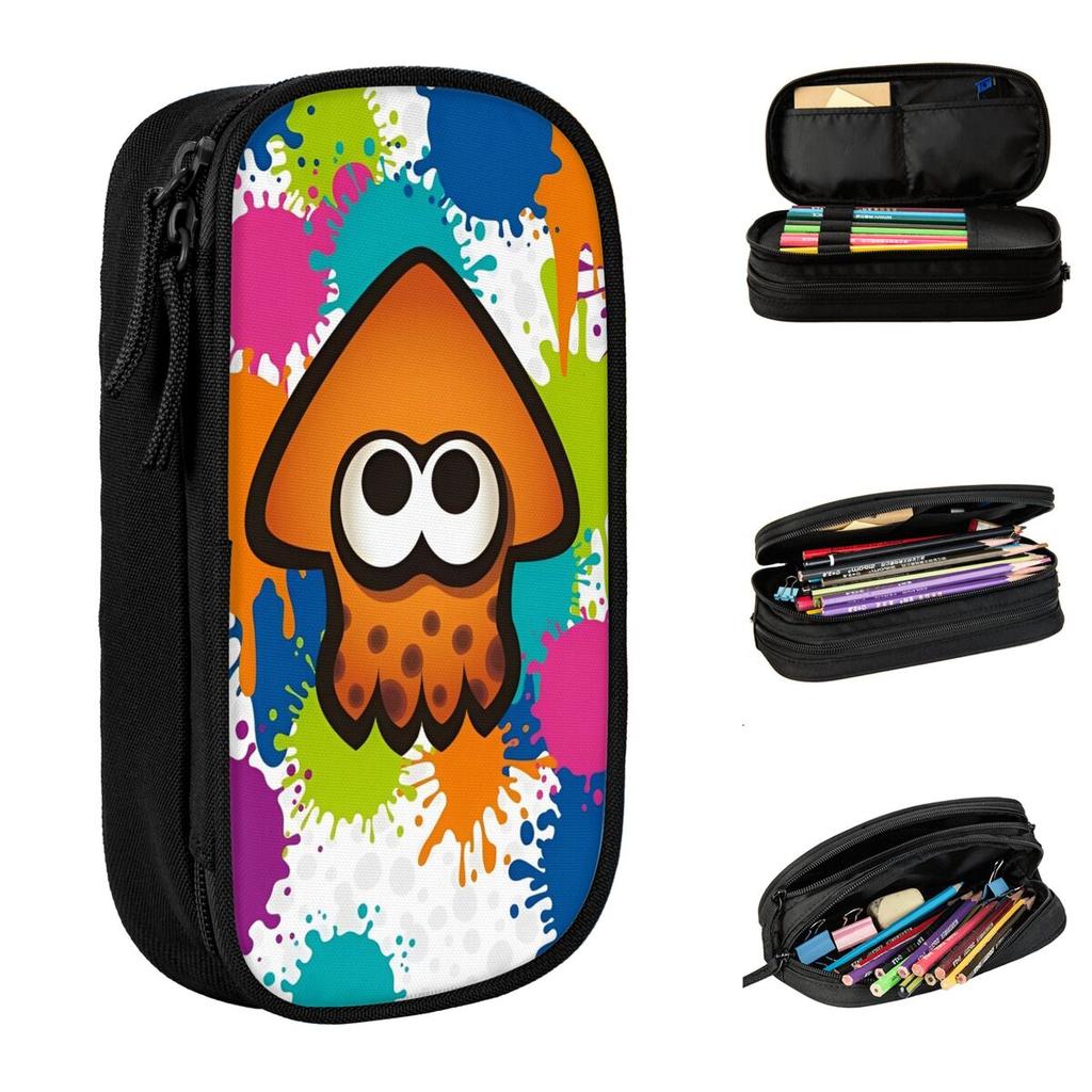Splatoons Shoot Video Game Pencil Case School Pencil Cases Zipper Kids Vintage College Pencil Pouch School Supplies