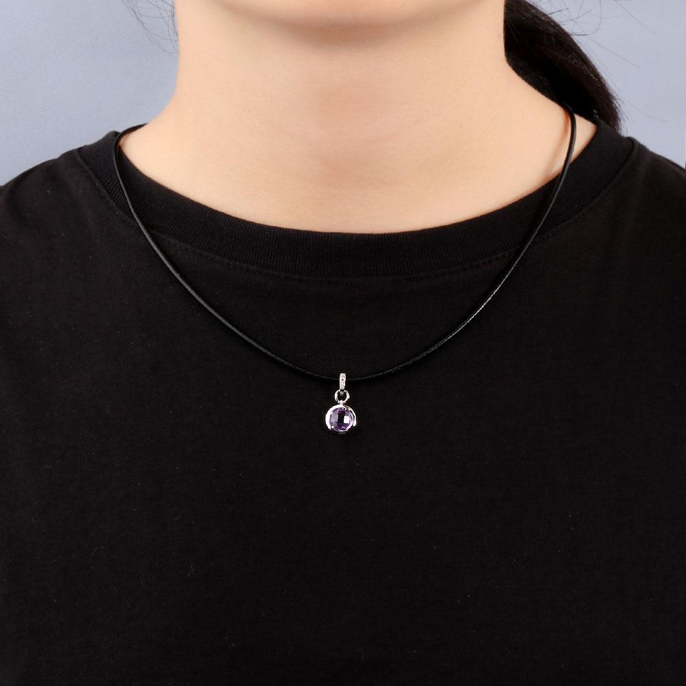 Серьги с аметистом в оправе, простой дизайн, огранка «бриолет», драгоценные камни, ювелирные изделия, комплект ювелирных изделий из серебра 925 пробы, ожерелье, серьги для женщин, подарки