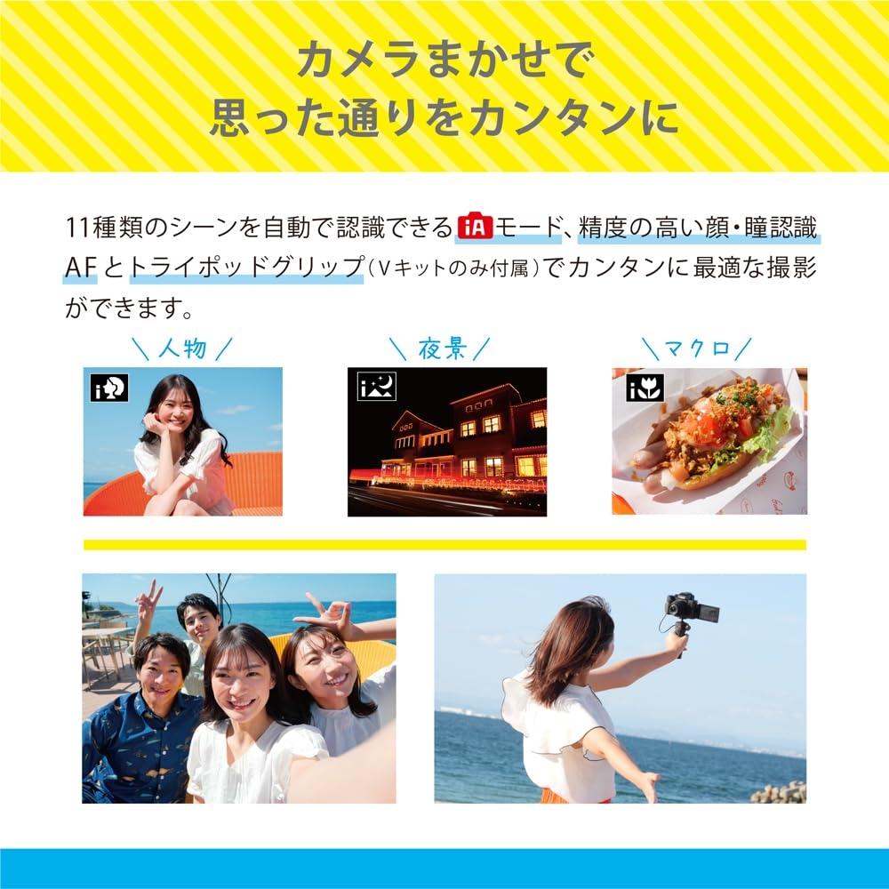 Panasonic Компактная и легкая беззеркальная однообъективная камера Lumix, комплект со стандартным зум-объективом, с рукояткой-штативом, черная DC-G100DV-K