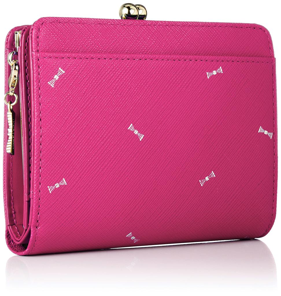 Складной кошелек из воловьей кожи с тиснением, тесьмой и фольгой JSLW1AS1 эксклюзивный винный [Джилл Стюарт] [Sprinkles] кожа, тиснение, печать, застежка-бабочка,