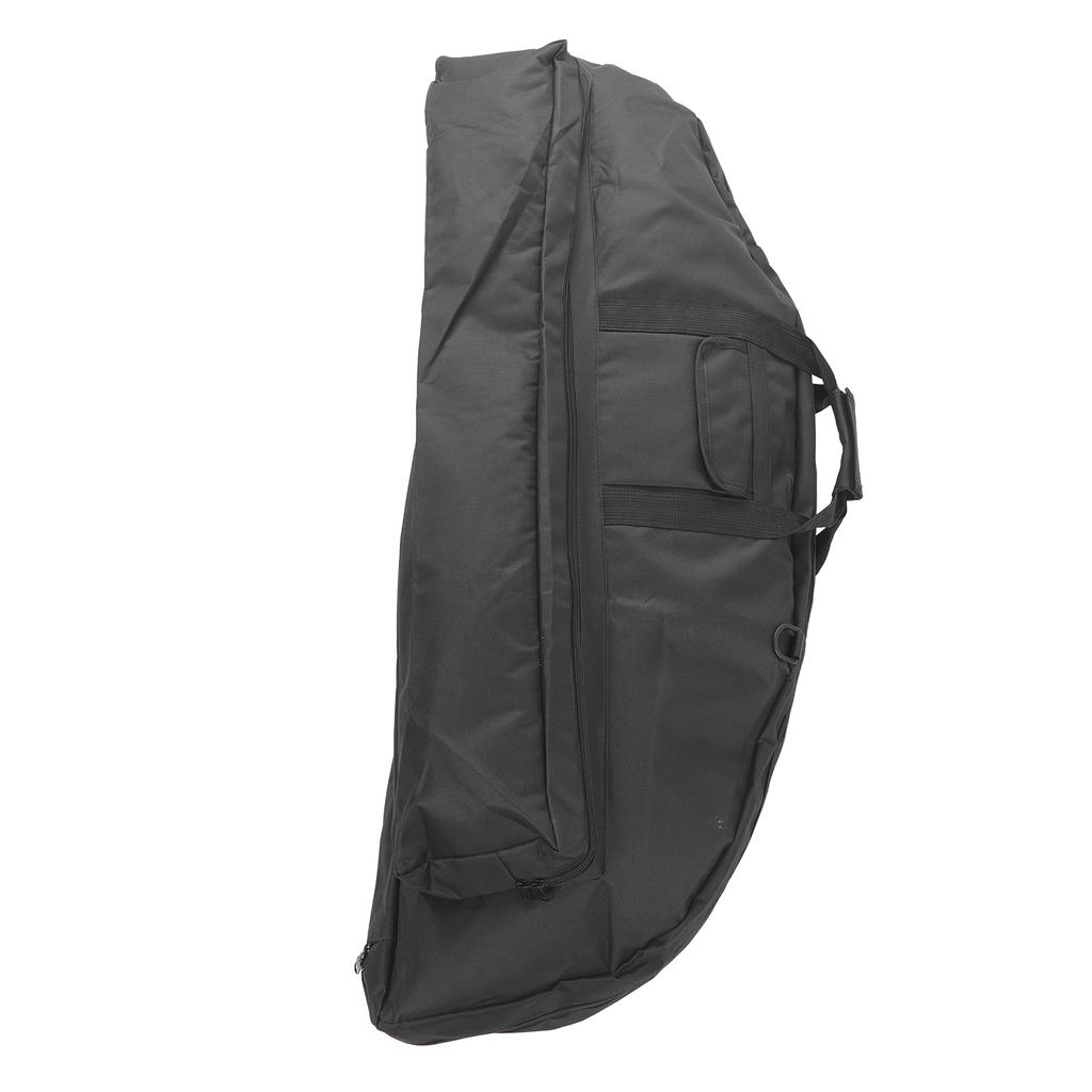 Compound Bow Bag Canvas Large Capacity Comfortable Grip Portable Bow Bag with Arrow Pocket for Outdoor 115cm Black
