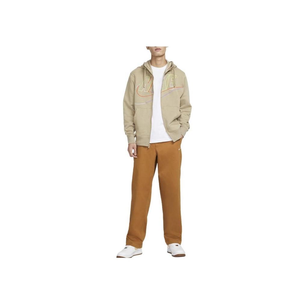 Nike Клубная флисовая толстовка с логотипом и принтом на молнии, мужские топы цвета хаки, DX0536-247