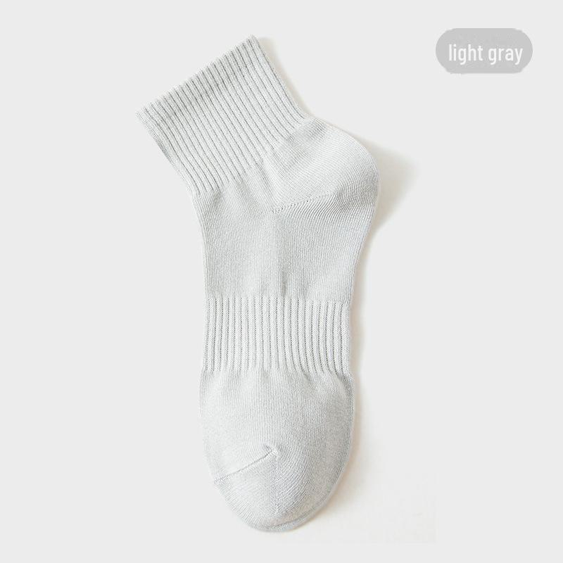 Женские повседневные носки средней длины из чесаного хлопка осенне-зимнего периода — однотонные, антипиллинговые, дезодорирующие спортивные носки.