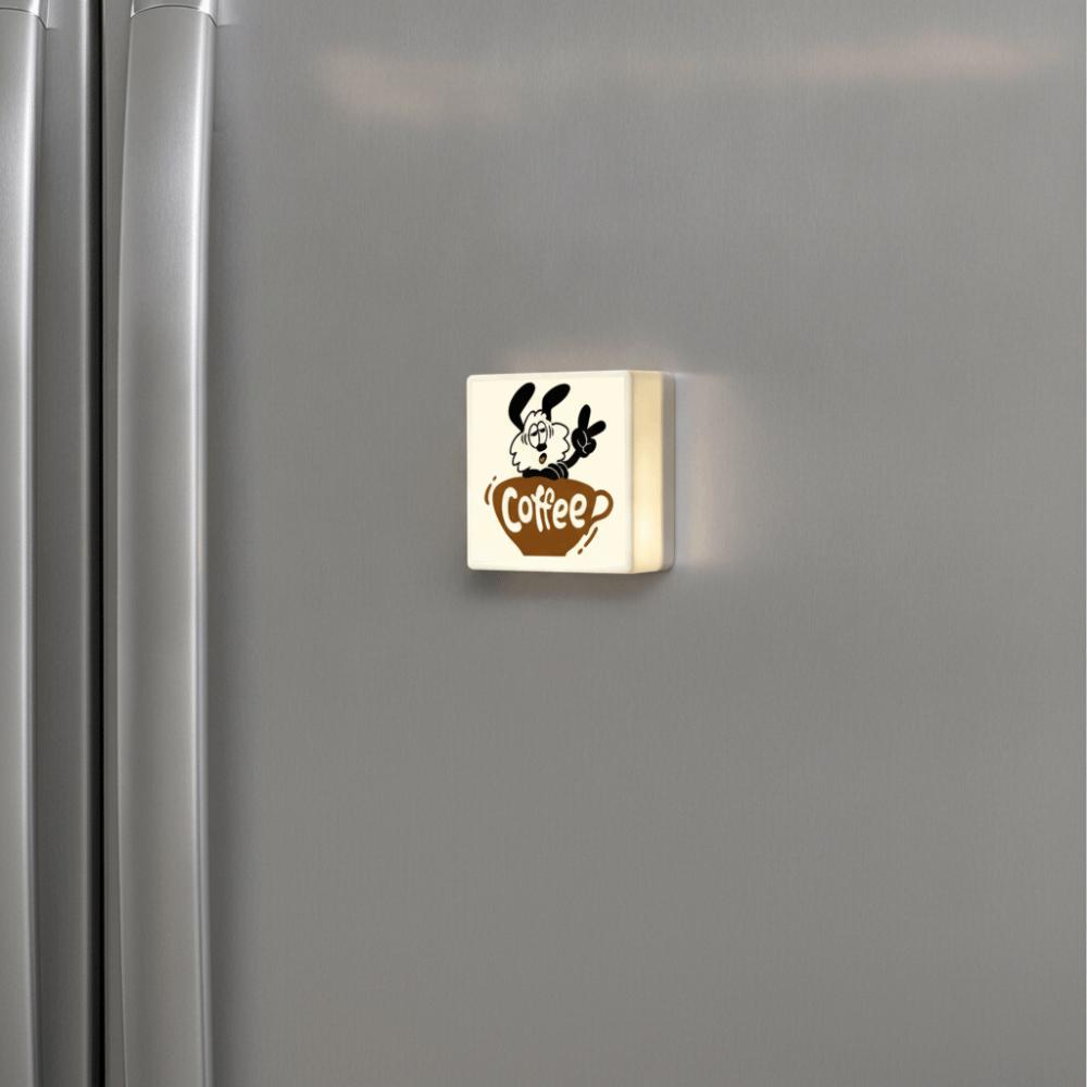 Sounding Glowing Coffee Shop Fridge Magnet Magnetic Lighted Ornament  Gift