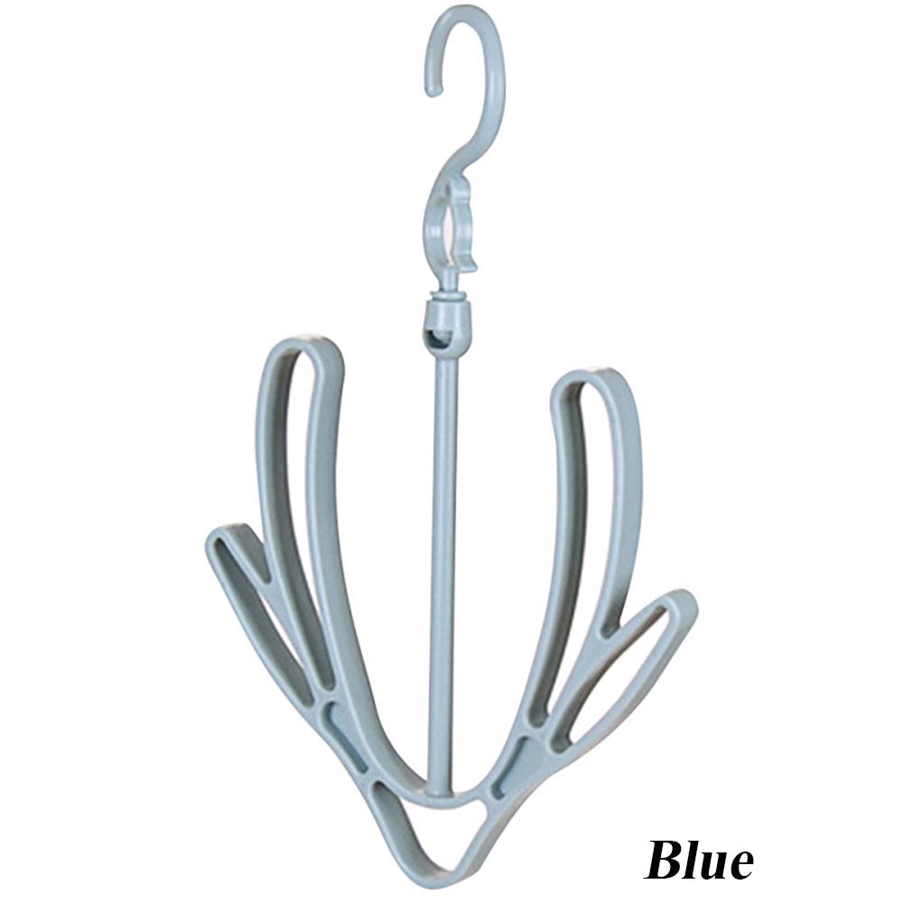 Rotatable Clothes Plastic Storage Shelf Shoe Racks 2 Hooks Drying Hanger